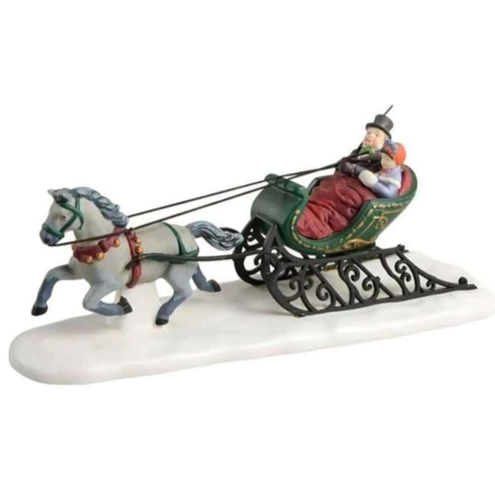 DEPT 56 THE HERITAGE VILLAGE COLLECTION DASHING THROUGH THE SNOW - RETIRED